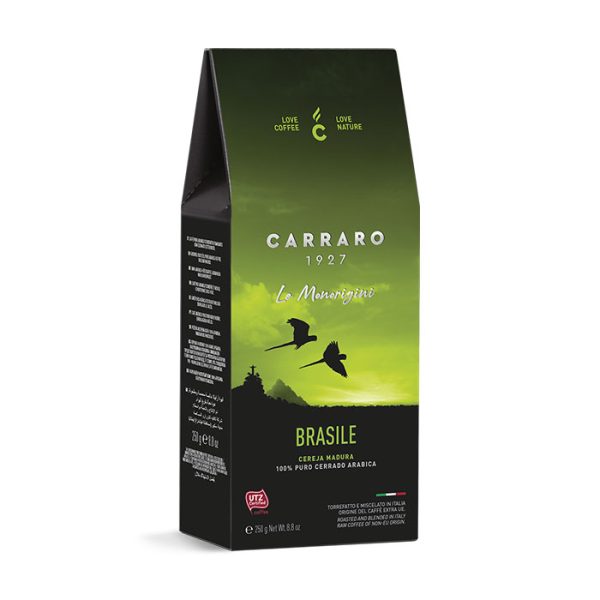 Brasile med enkelt oprindelse indeholder kaffe fra Cerrado-området i staten Minas Gerais, cirka 1.000 meter over havets overflade. Den er klassificeret som "Specialty Strictly Soft" kaffe takket være den omhu, hvormed den dyrkes, høstes og forarbejdes. I koppen er den moderat sød og tæt, med en toast-lignende aroma og en valnøddesmag. Disse egenskaber betyder, at den er ideel til at drikke på ethvert tidspunkt af dagen.