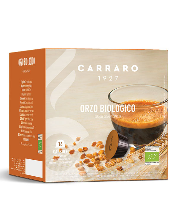 Alle Orzo Bio – Kompatible kaffekapsler til Dolce Gusto ® indeholder den rene essens af naturen, aromaen af ​​ristet korn og en 100% naturlig smag.